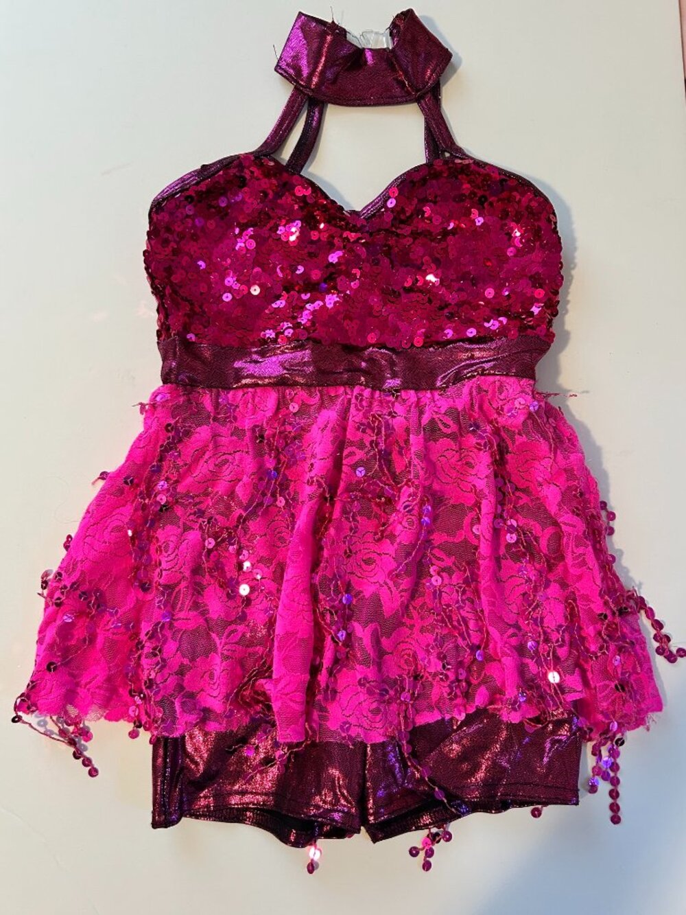 A Wish Come True Children's Pink Sparkly Jazz Dance Costume Size Medium Child